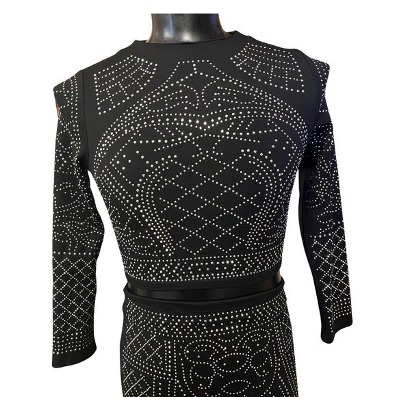 meaveor 2 Pieces Top Midi Studded Skirt Set For Kids Girls - Picture 3 of 12